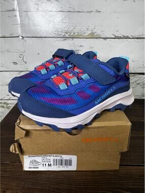 Merrell Kids' Moab Speed Mid Waterproof Shoes - Blue/ Berry/ Turq NIB Size 11C